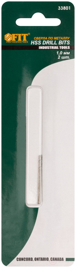 Сверла по металлу HSS полированные в блистере 1,0 мм (2 шт.)