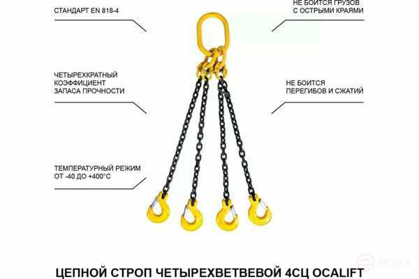 OCALIFT Sling 4CC 2.36T 2m four-branch chain 8kl glazed chain 8kl G80