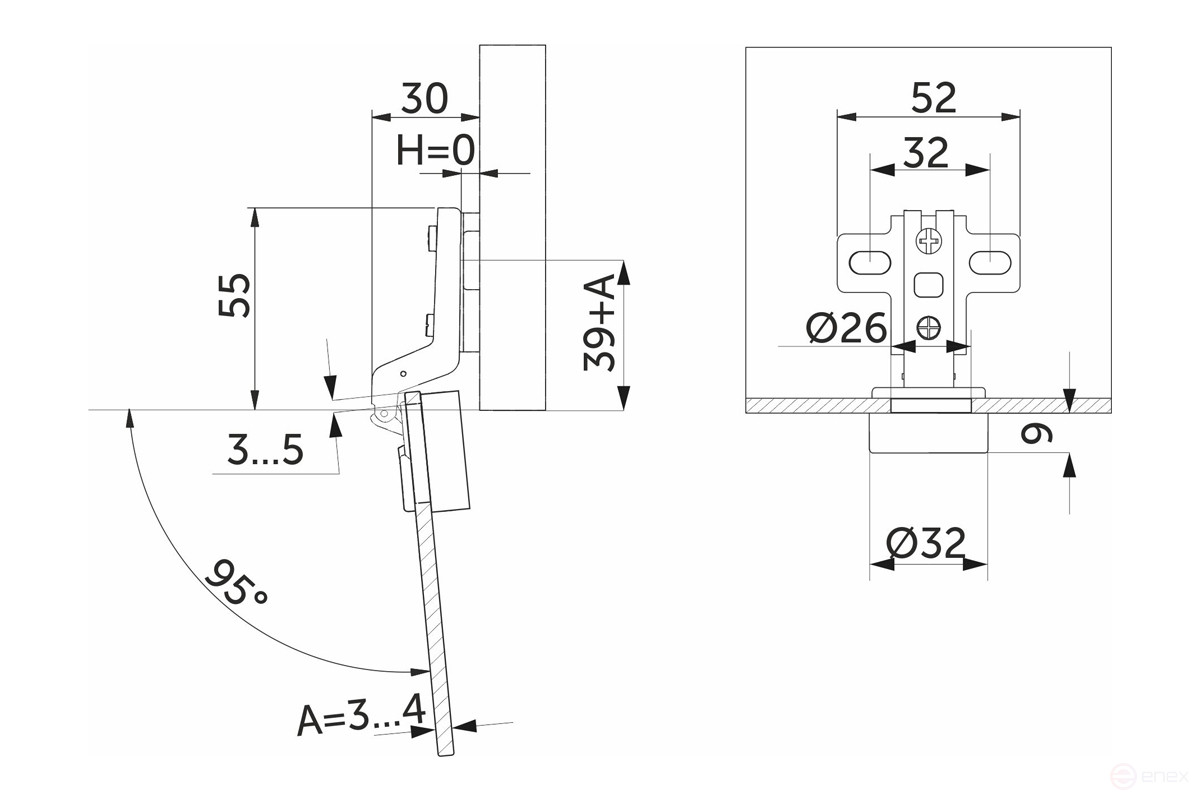 Inner loop for glass with spring h0 slide-on AKS (round plug chrome)