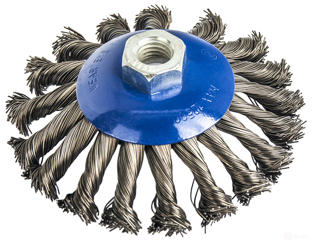 Кордщетка для МШУ радиальная с наклоном витая ПРАКТИКА 115 мм М14 (1шт.) блистер (773-347)