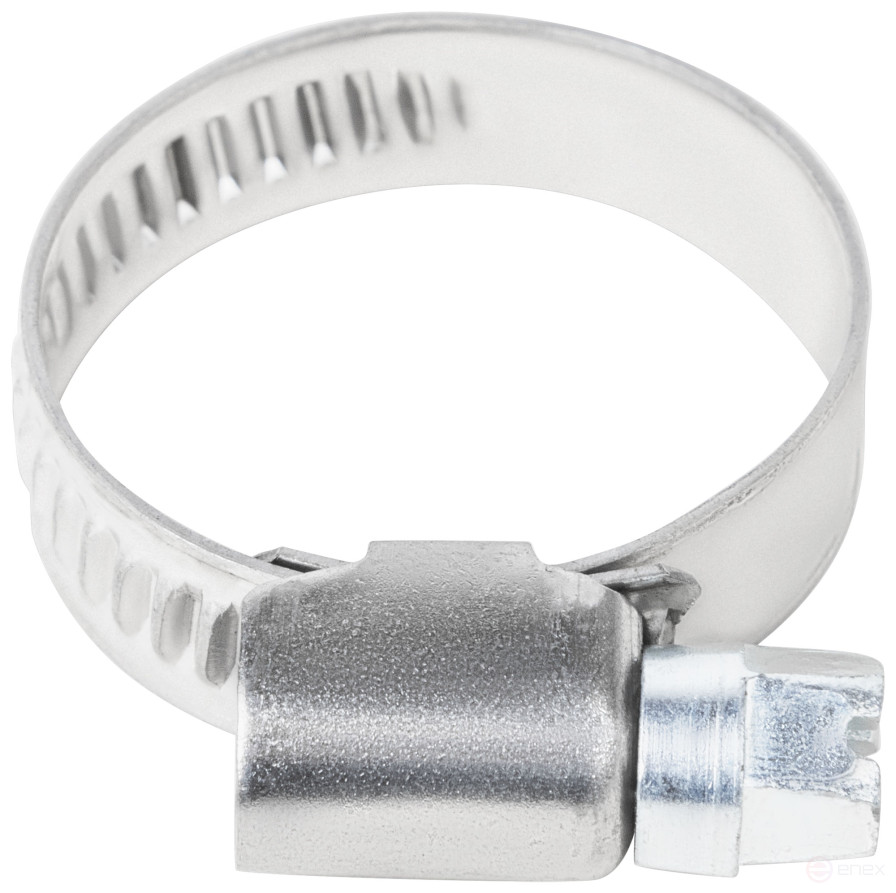 Хомут обжимной накатной, ширина 9 мм, нерж.сталь 16-27 мм