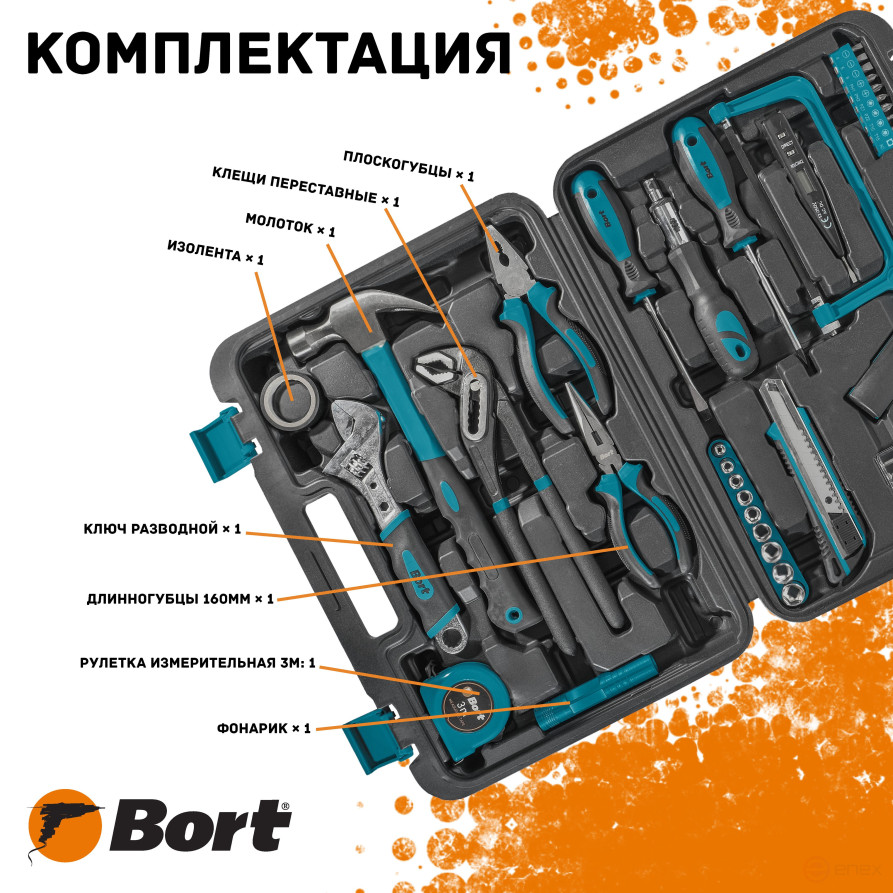 Набор ручного инструмента BORT BTK-40