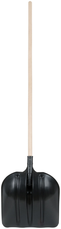 Plastic snow shovel, wooden handle 400x470x1600 mm
