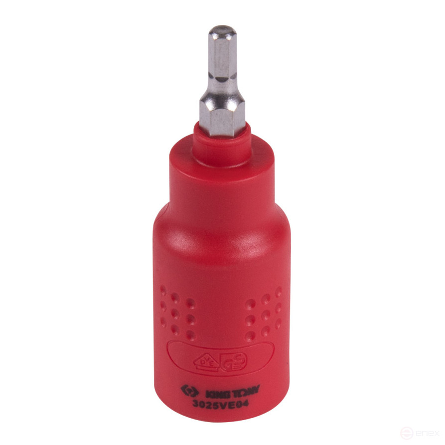 Насадка (бита) торцевая диэлектрическая 3/8", HEX, 4 мм, L = 65 мм KING TONY 3025VE04