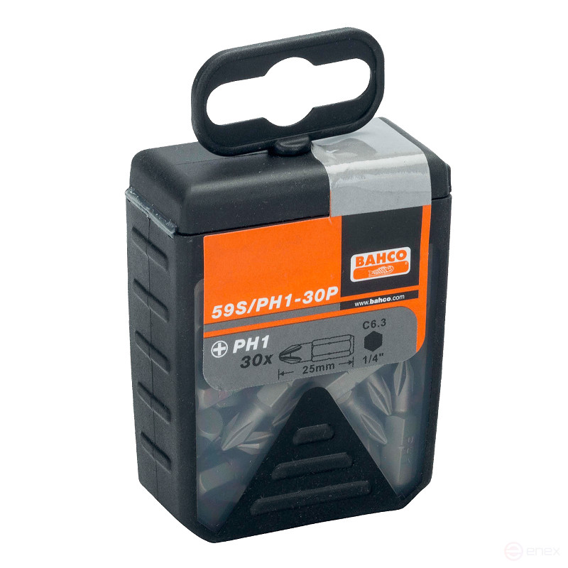 1/4" Bits for Phillips PH1 screws, L=25 mm, 10 pieces