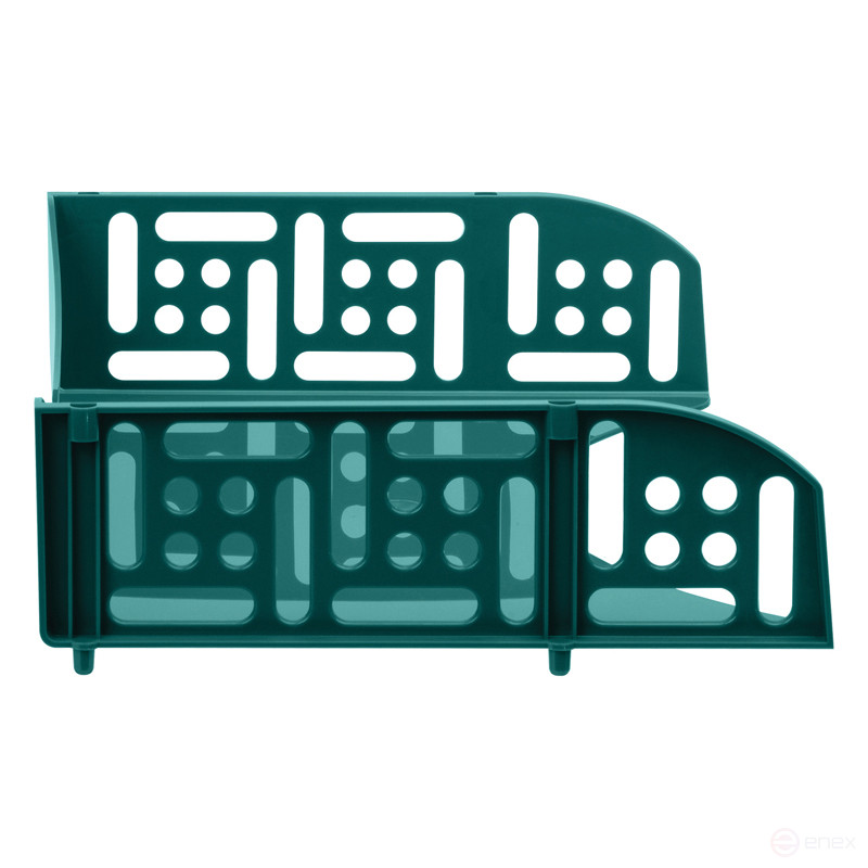 Лоток для бумаг горизонтальный СТАММ "Field", широкая загрузка, темно-зеленый