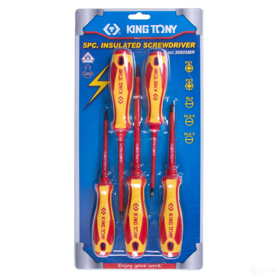 Screwdriver set, dielectric, 5 pieces KING TONY 30605MR
