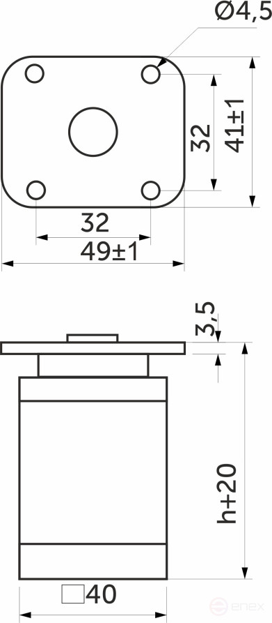 Опора меб. алюм. DAКP-27 h60 с регул. белый AKS