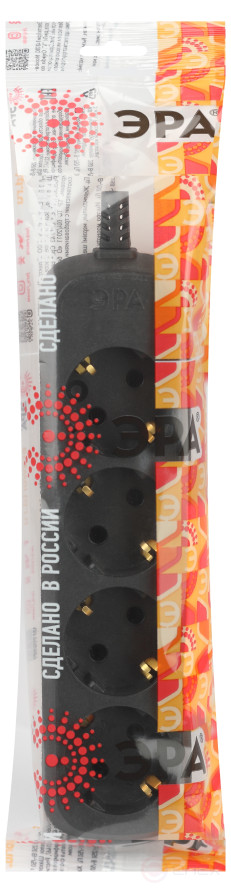 ERA KX-4e-B block 4 sockets with earthing black