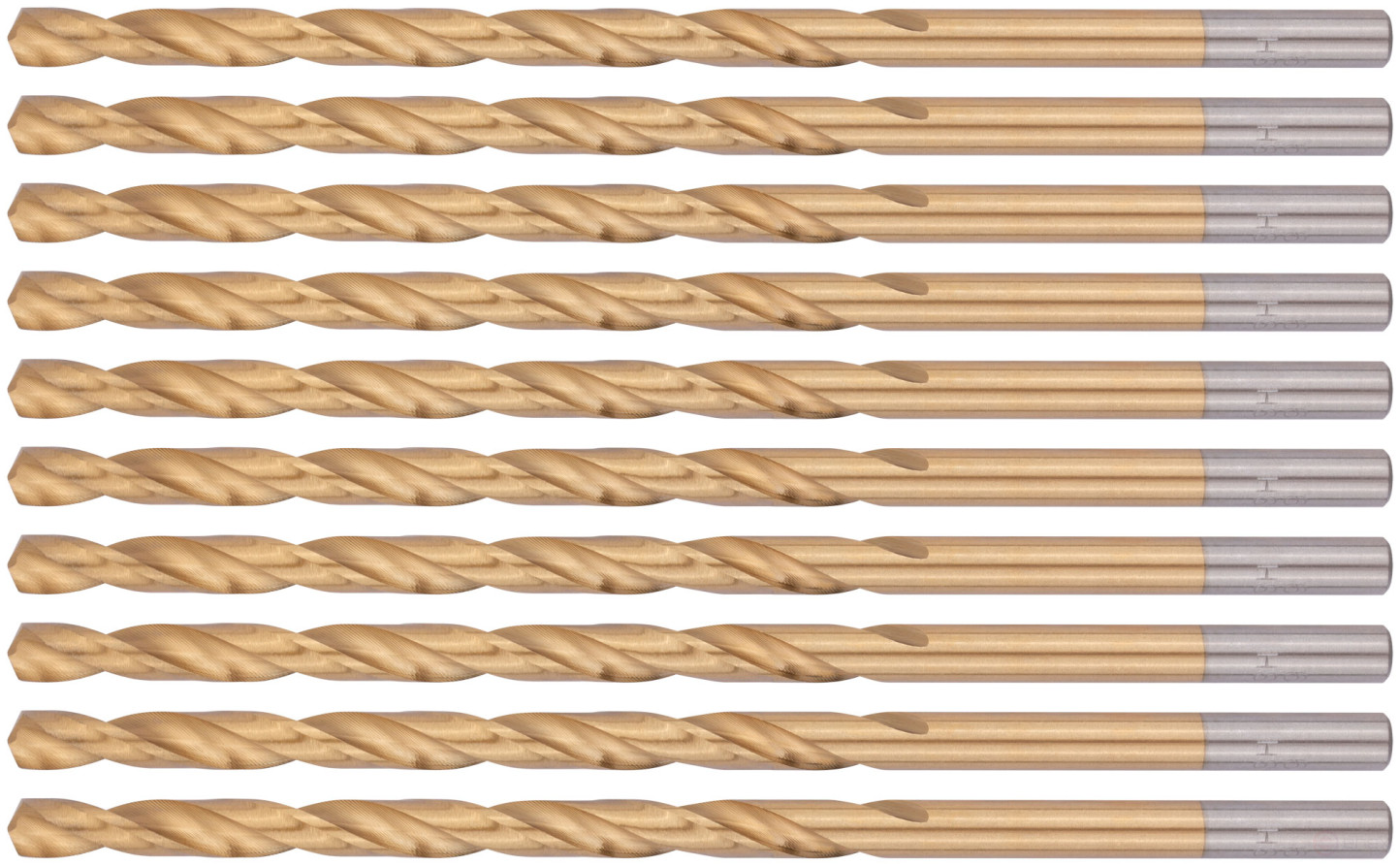 Сверла HSS по металлу, удлиненные, титановое покрытие 6,0х139 мм (10 шт.)