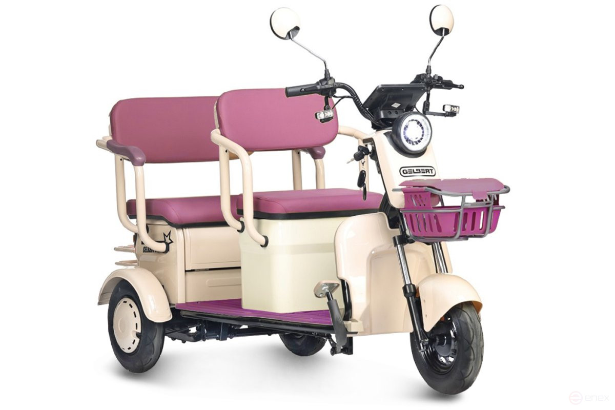 Электротрицикл Rutrike Gelbert Atlas 48V/60V 600Вт, красный