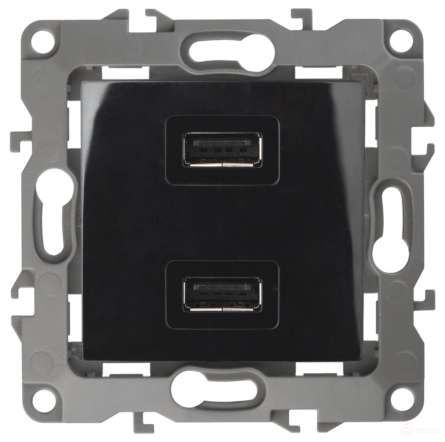 12-4110-06 ЭРА Устройство зарядное USB, 230В/5В-2100мА, IP20, Эра12, чёрный