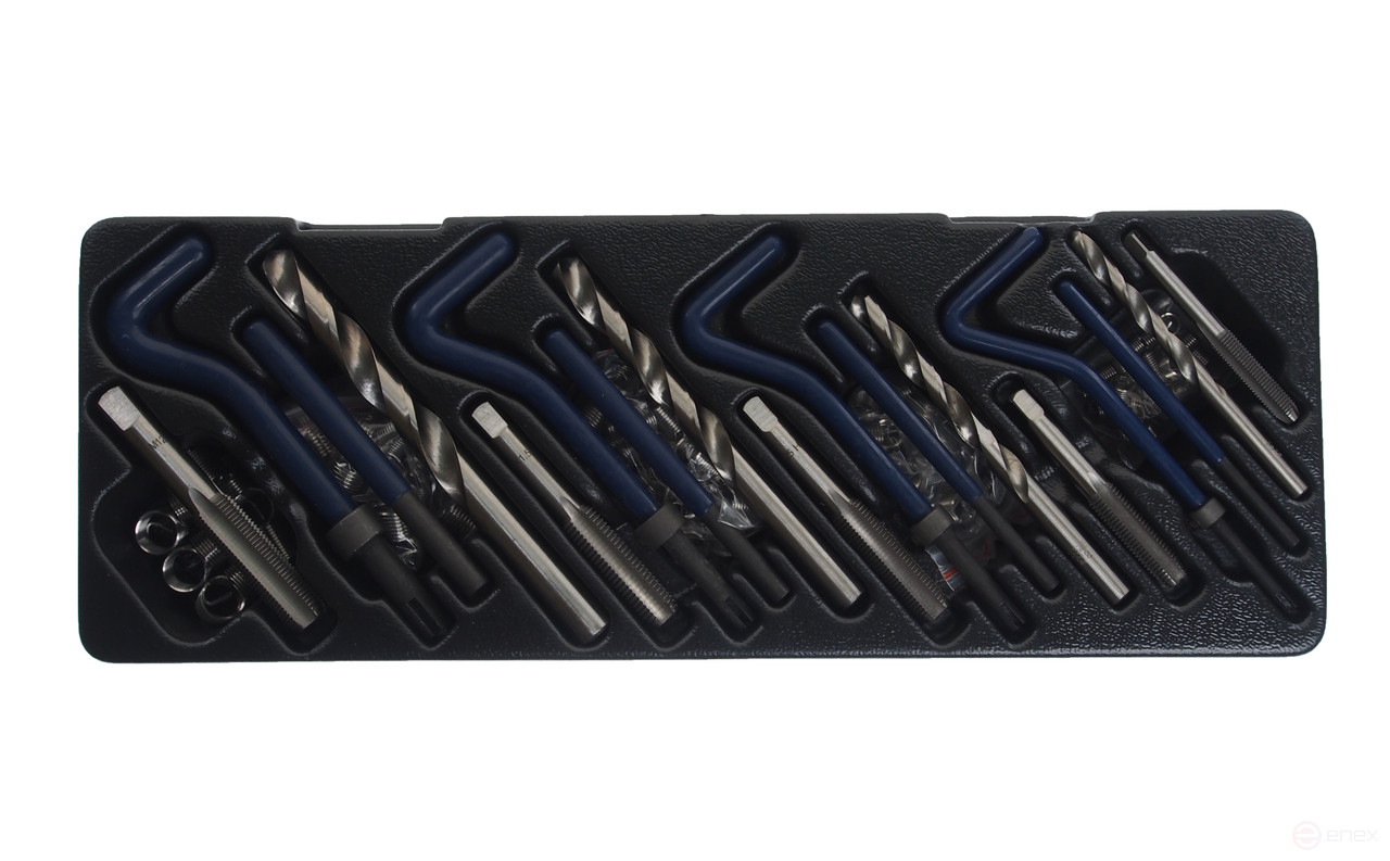 Набор инструментов и вставок для восстановления резьбы М6х1.0-М8х1.25-М10х1.25-М10х1.5-М12х1.25 JTC