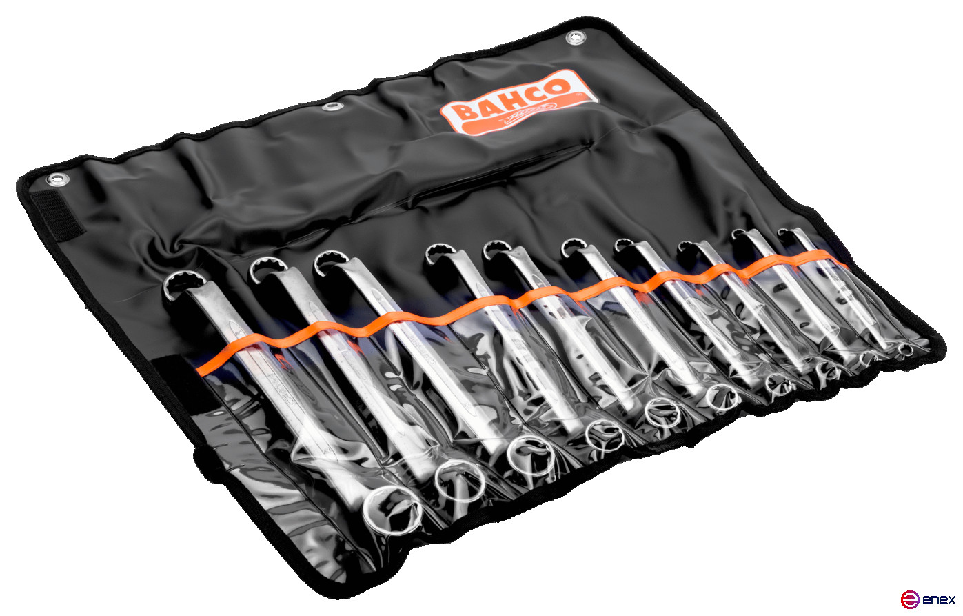 Set of curved elongated cap wrenches, 10 pcs