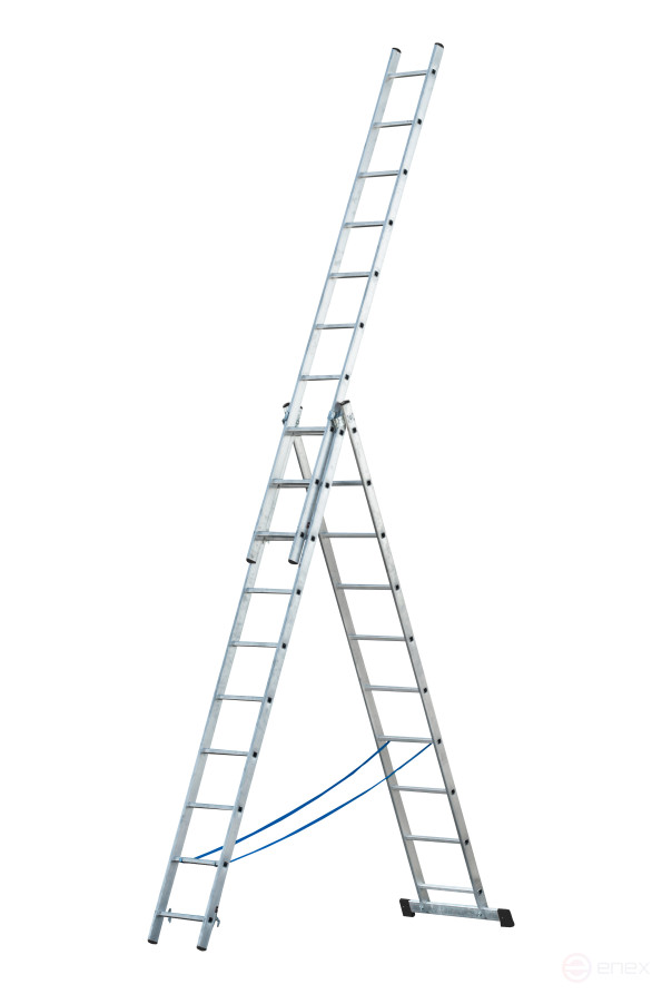 Three-section aluminum ladder, 3 sections of 10 steps AL 3x10 P60