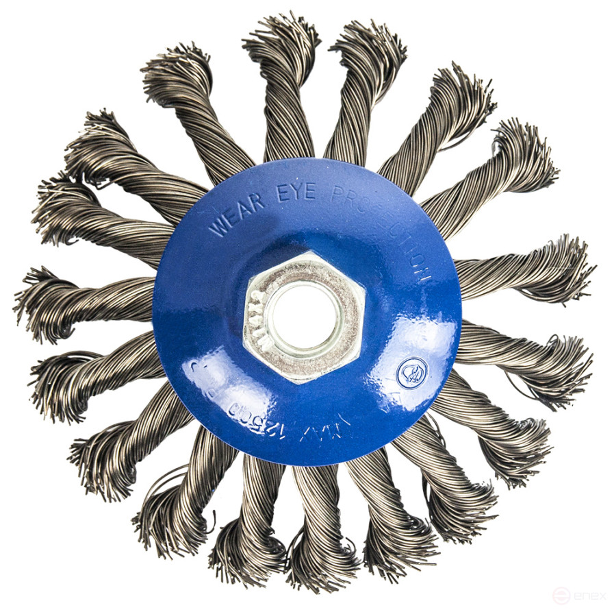 Кордщетка для МШУ радиальная с наклоном витая ПРАКТИКА 115 мм М14 (1шт.) блистер (773-347)