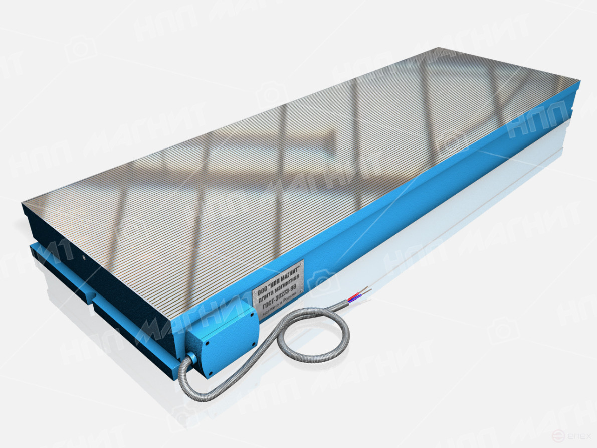 Small-pole rectangular electromagnetic plate with longitudinal arrangement of poles 7208-0069 (400x1250)