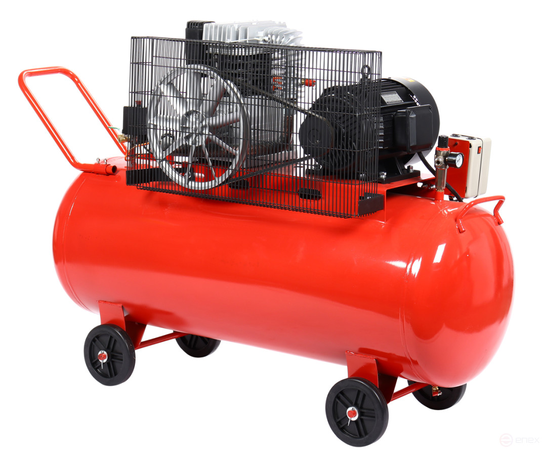 Pneumatic compressor 380V 5.5kW 8atm. 600l/min. receiver-300L portion. remen. single-stage GTE