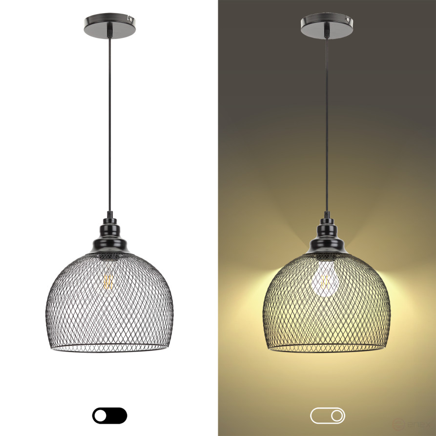ERA PL7 BK pendant lamp for E27 lampshade height 280mm suspension 720mm black