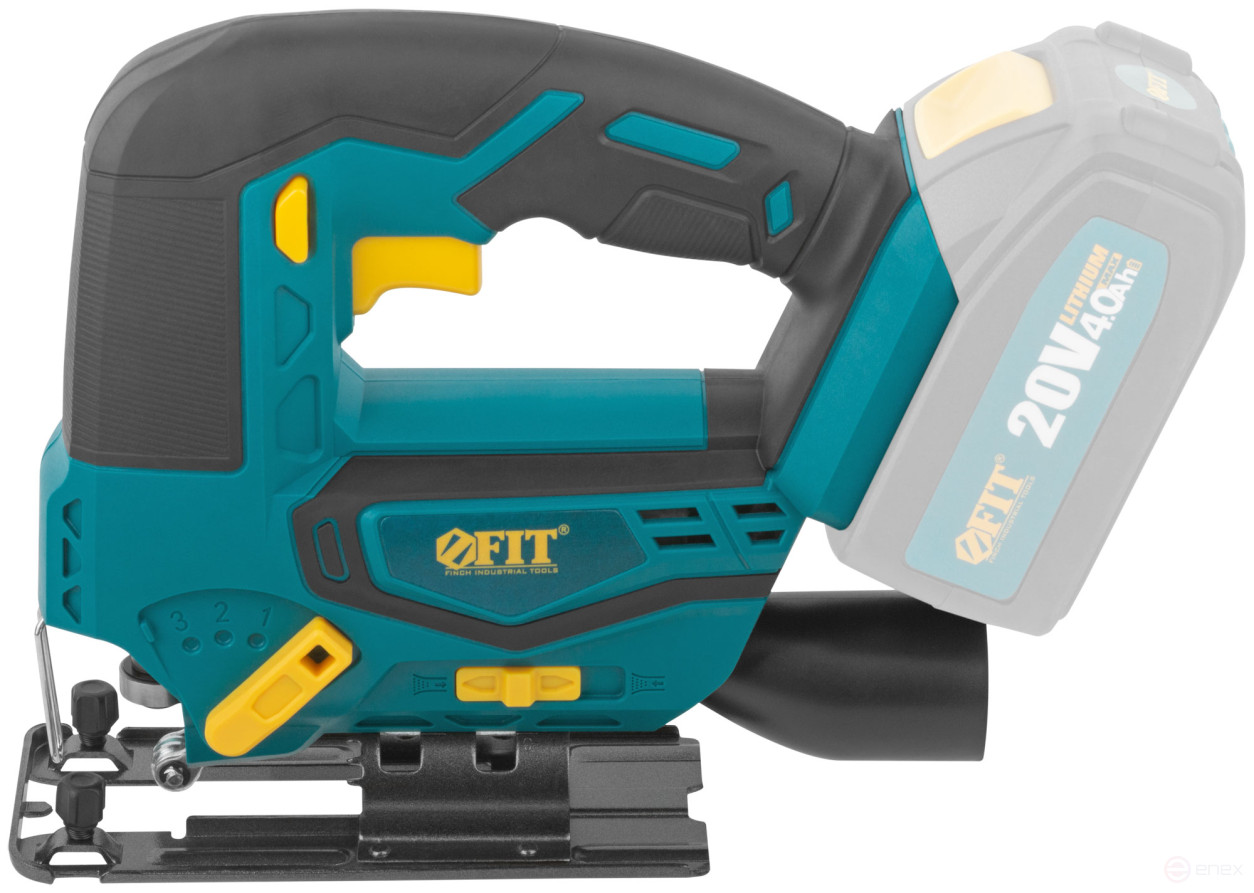 Jigsaw acc. 20 V; 0-2500 stroke/min; BzP; pendulum; 80 mm; 1.6 kg; res. tilt, without battery; box