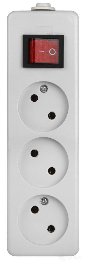 ERA K-3s block 3 sockets without grounding with switch white