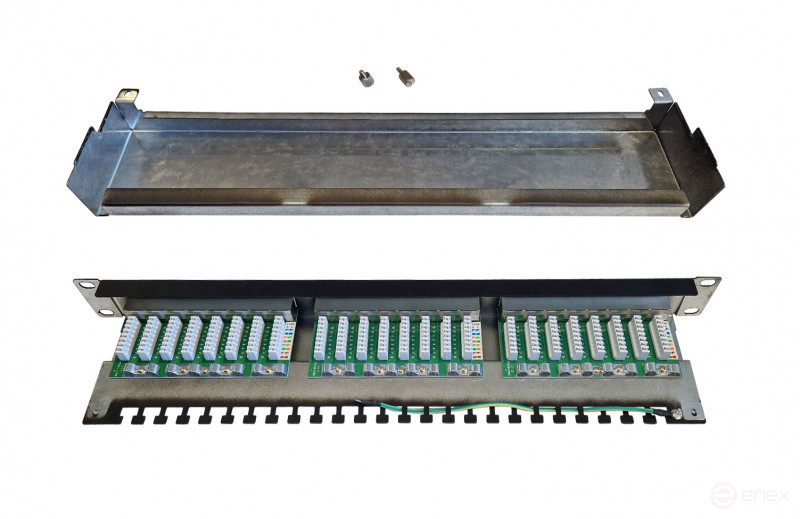 WRline WR-PL-24-C5E-SH-D Patch Panel 19" (1U), 24 RJ-45 ports fully Shielded, Category 5e, Dual IDC, Color Black