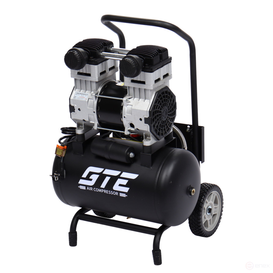 Pneumatic compressor 220V 1.5kW 8atm. 140L/min. receiver-30L oil-free piston GTE