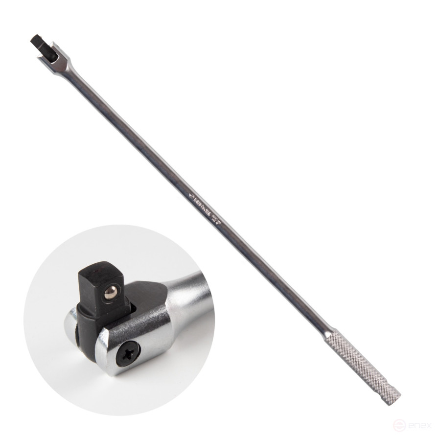 Hand crank 1/2", 450 mm, with KING TONY hinge 4452-18FR