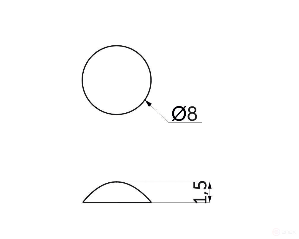 Silicone bump d8 h=1.5 AKS (sheet-50 pcs.)