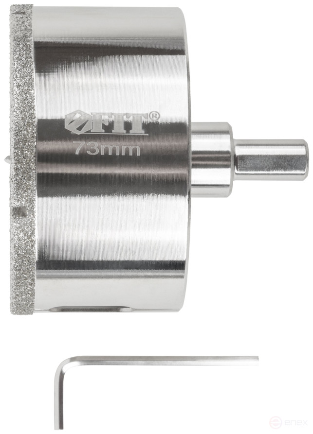 Коронка кольцевая по керамограниту, камню и кафелю алмазная с центровочным сверлом 73х70 мм