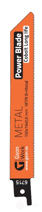 Полотно для сабельной пилы Tigerblade Metal 18, 150 x 19 x 0,9 мм, 18 TPI 5 шт