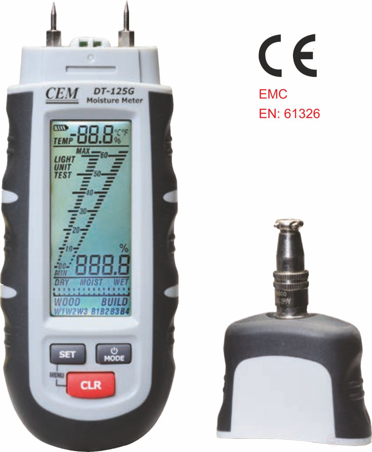 Universal moisture meter DT-125G CEM Humidity meter of various types of wood, building materials, temperature and humidity