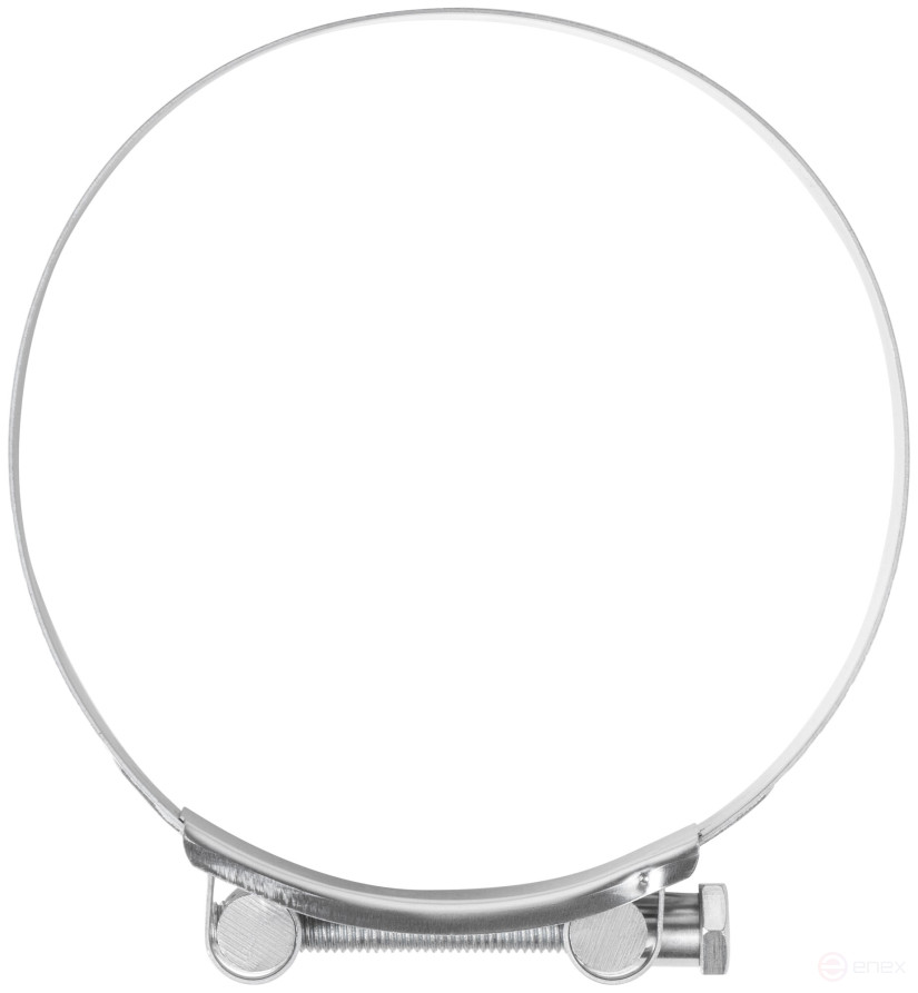 The clamp is a crimping power hinge, stainless steel.steel 149-161 mm