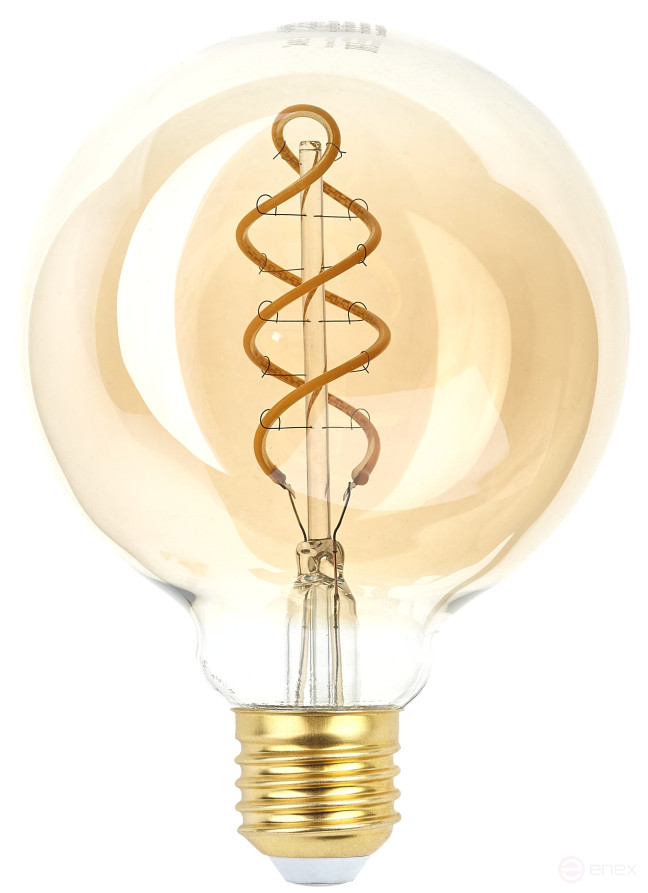 LED lamp ERA F-LED G95-7W-824-E27 spiral 7W filament ball golden warm white light E27