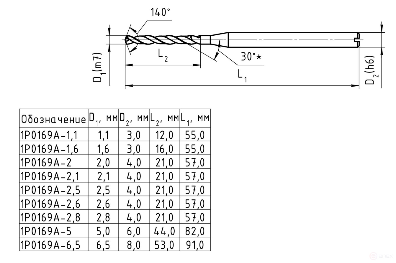 Carbide drill bit, with coolant supply, 1P0169A-1,6