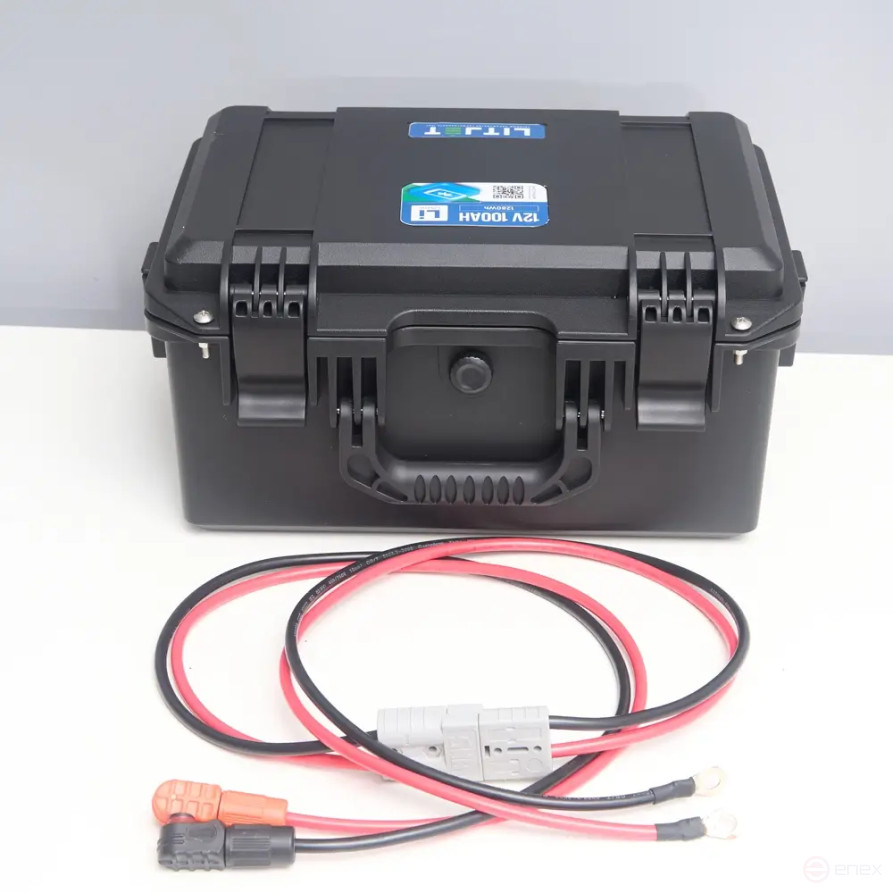 Литиевый аккумулятор тяговый LITJET SMART LiFePO4 12V 100Ah 1280Wh in strongcase с Bluetooth