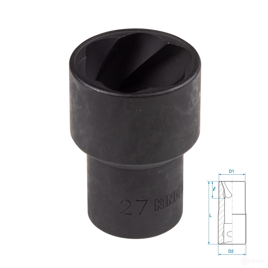 Head for damaged fasteners 1/2", 27 mm KING TONY 9TD403-27M
