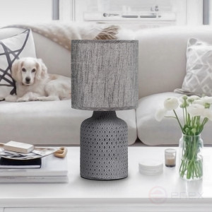 D7043-502 Настольная лампа Rivoli Sabrina D7043-502 1 * Е14 40 Вт керамика черная с абажуром