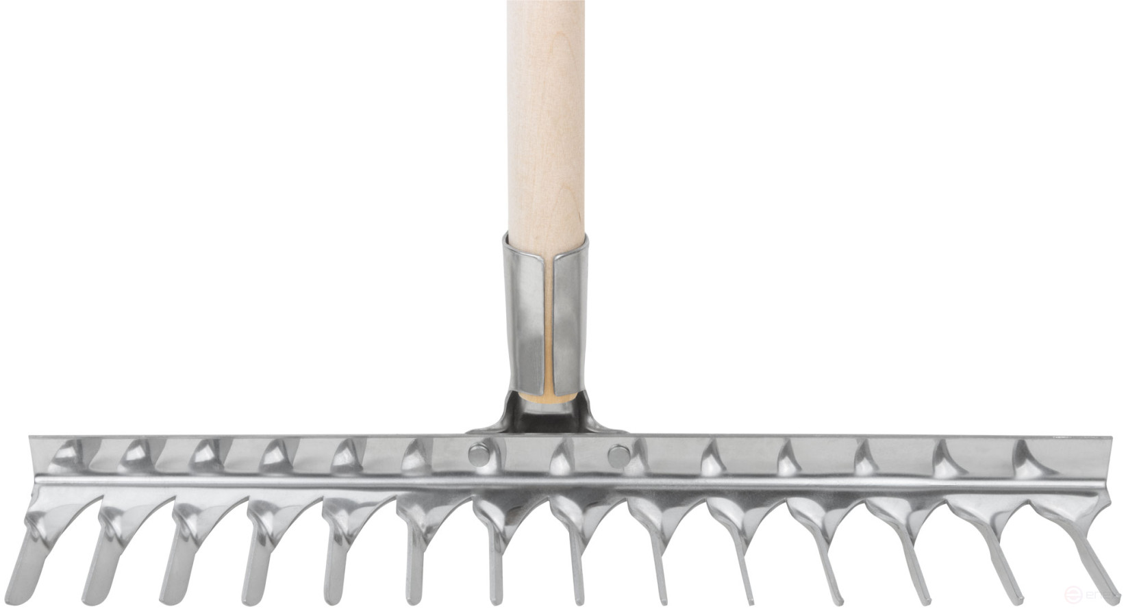 Грабли, витой зуб, нержавеющая сталь, 14 зубьев, с деревянным черенком