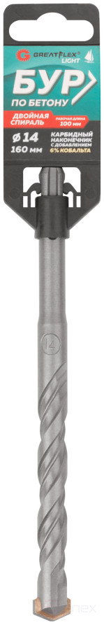 Concrete drill bit, SDS-Plus, GreatFlex Light, 14x160 mm