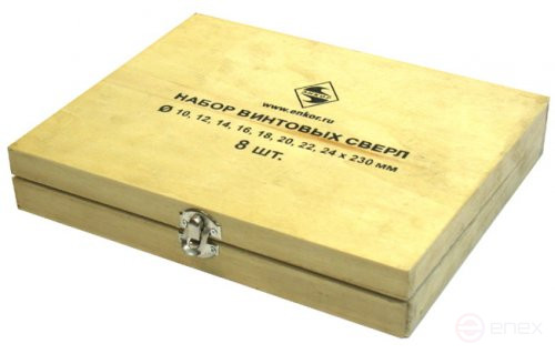 Набор сверл для дерева винтовых 10-24Х230 мм, 8 штук