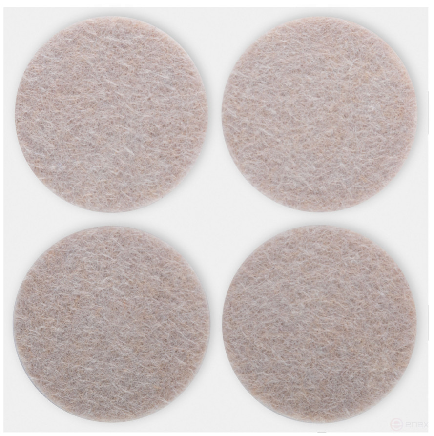 Furniture linings self-adhesive round 34 mm, 4 pcs., felt