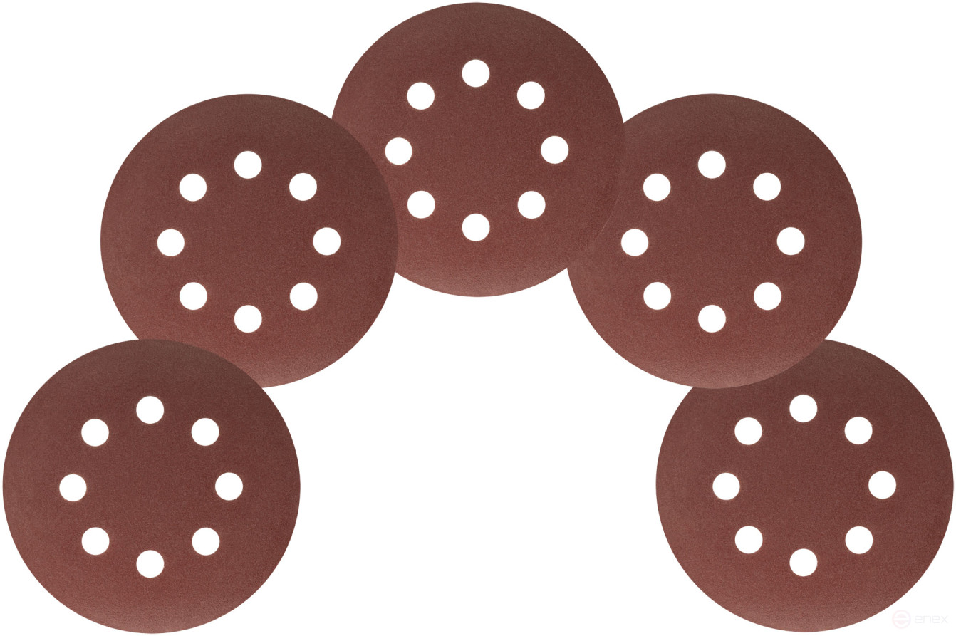 Grinding wheels with holes (Velcro), aluminum oxide, 125 mm, 5 pcs. P 150
