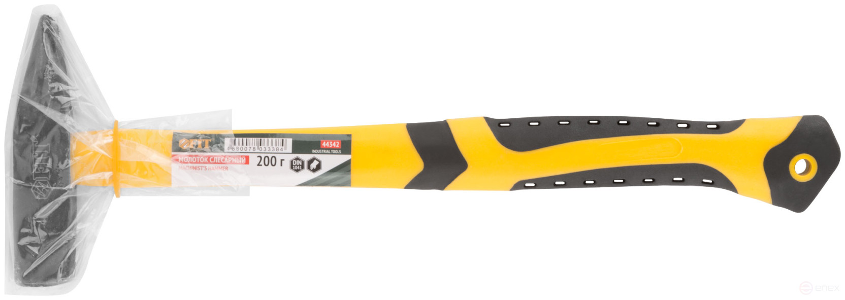 Молоток кованый, фиберглассовая усиленная ручка, антивибрационные накладки, Профи 200 гр.