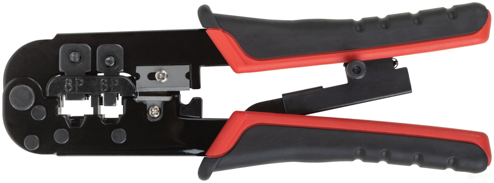 Crimper for crimping RJ11, RJ12, RJ45 connectors, rubberized handles 190 mm