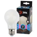 LED lamp ERA F-LED F-LED A60-7W-840-E27 frost 7W filament pear matte neutral white light E27
