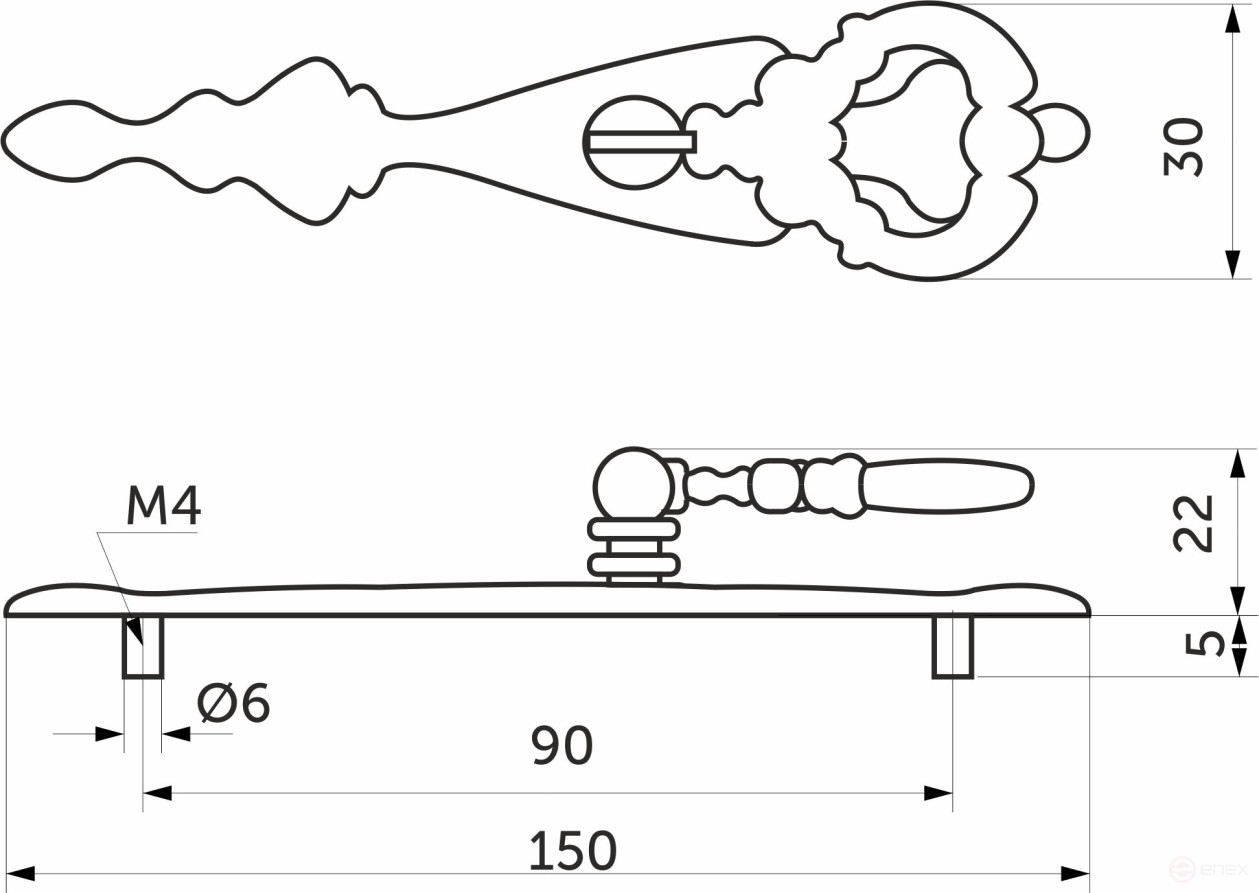 Ручка меб. кнопка мет. FLORENTINO-ключ белое серебро, AKS