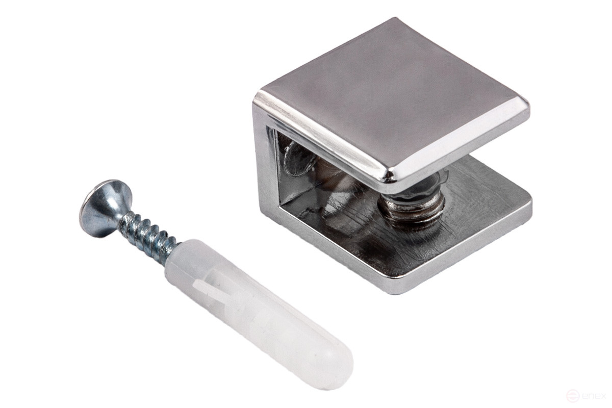 Shelf holder for met glass. AK104 (8-10mm) chrome AKS