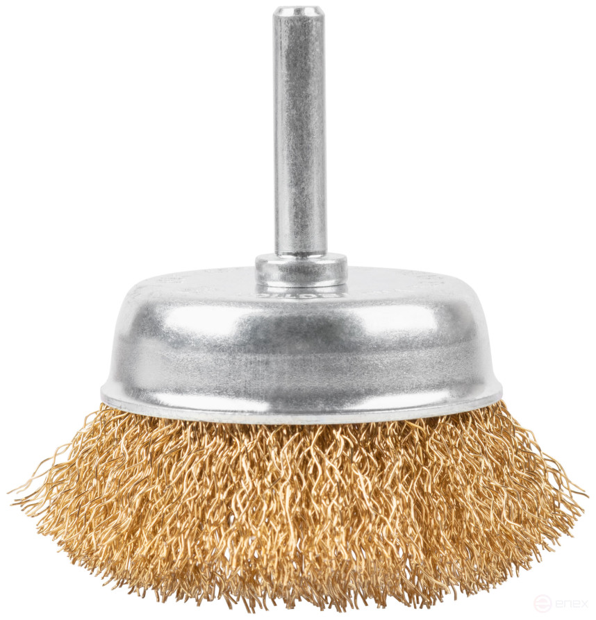 Щетка для дрели, тип "Чашка", латун. витая проволока 0,3 мм, 65 мм, блистер, CUTOP Profi