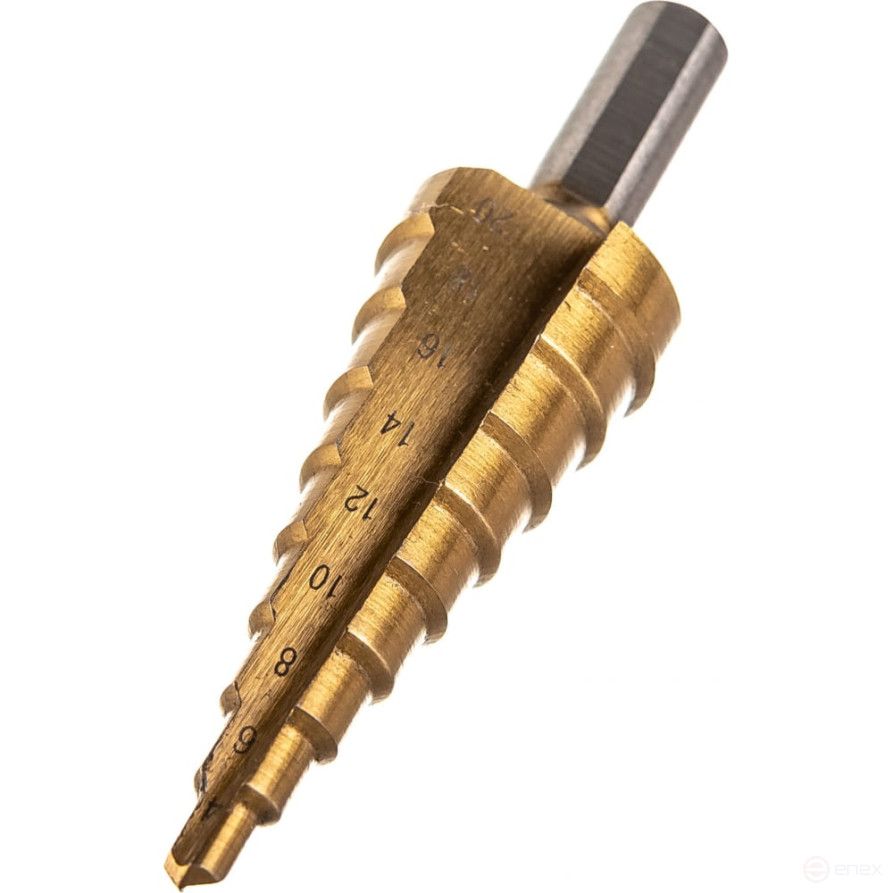The metal drill bit is stepped 4-20 mm*9 steps. Titan Pro Attack